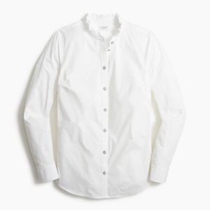 J. Crew Factory cotton poplin button-down shirt with jewel buttons